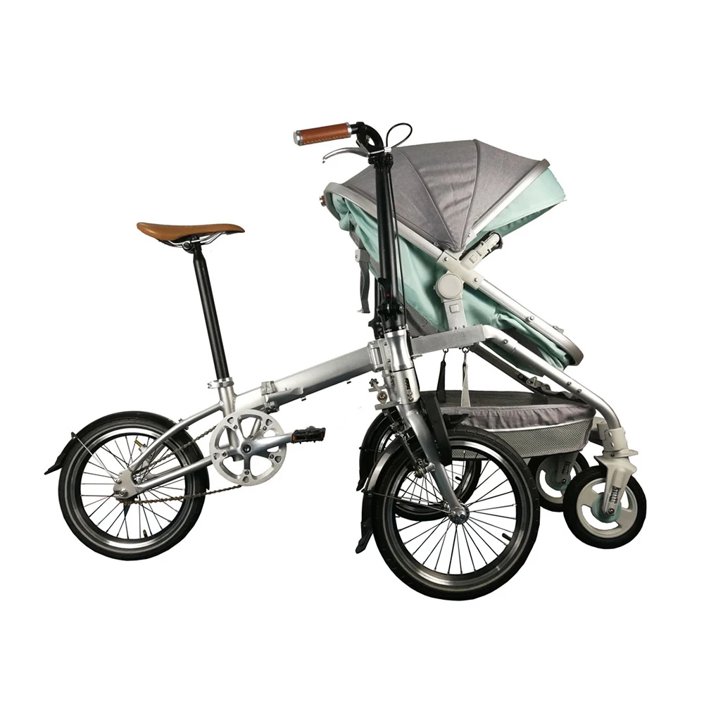 
New design 2018 hot sale mother-baby trolley stroller bicycle/parent-child folding bike 