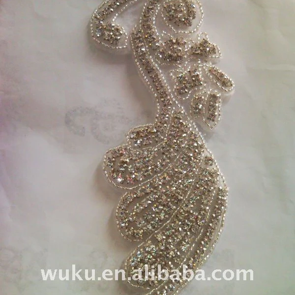 motif iron on decoative  crystal trims