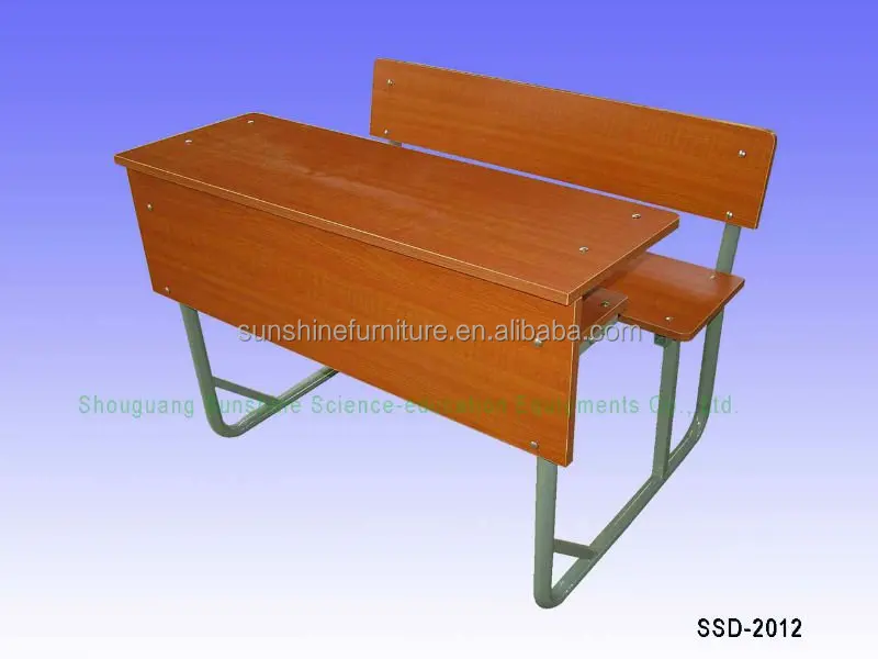 
2015 newly stable wood double school table bench, school desk, with bench school shelf desk and chair for students 