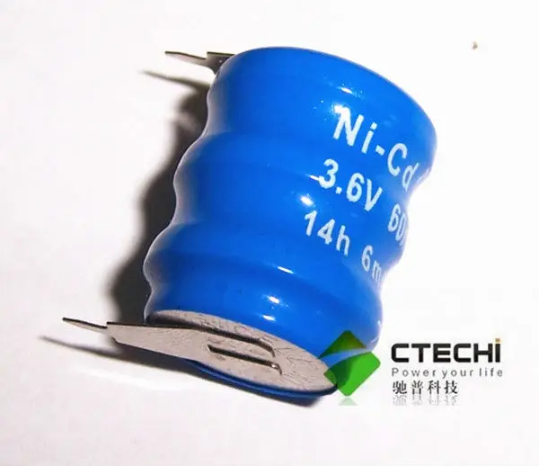 CTECHi rechargeable 60K nicd 60mah 3.6v Button pin battery pack