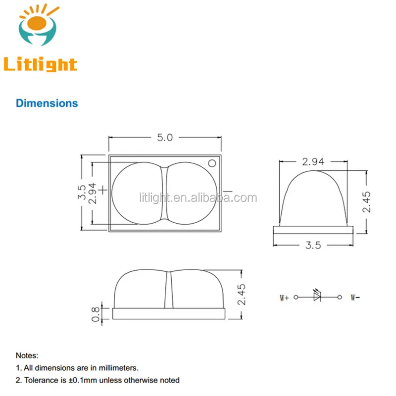 Double hump shape Multi-angle illumination ceramic base Peanut LED SMD 3550 warm/cool white high power 1w 3w 3000K 6000K