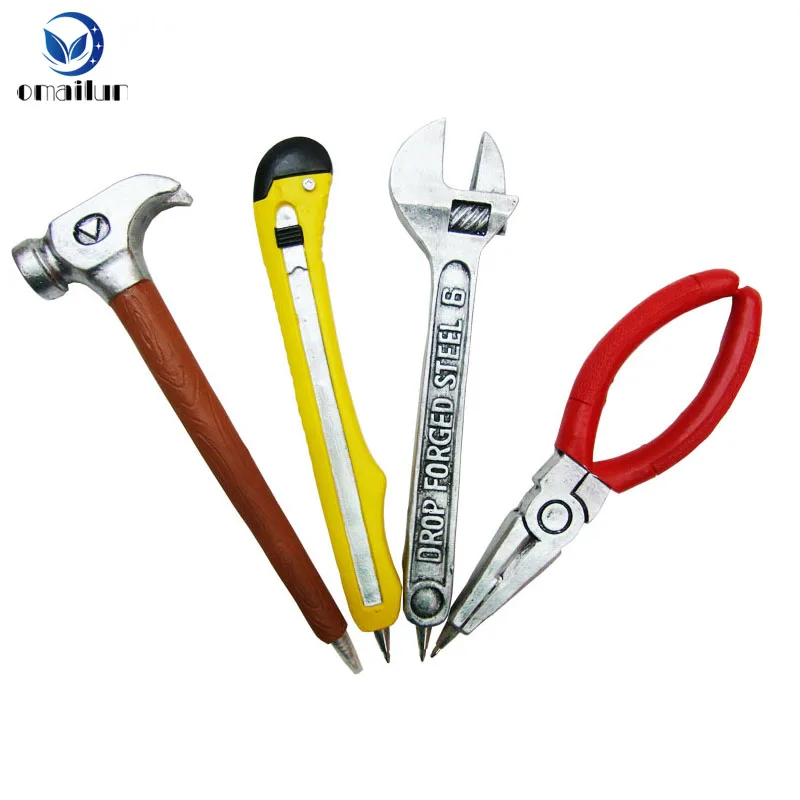 Custom creative design scissors nail spanner axe knife hammer screwdriver tool shape ballpoint pen