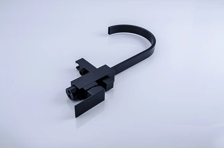 Оригинальный дизайн латунный матовый черный смеситель для ванны и душа