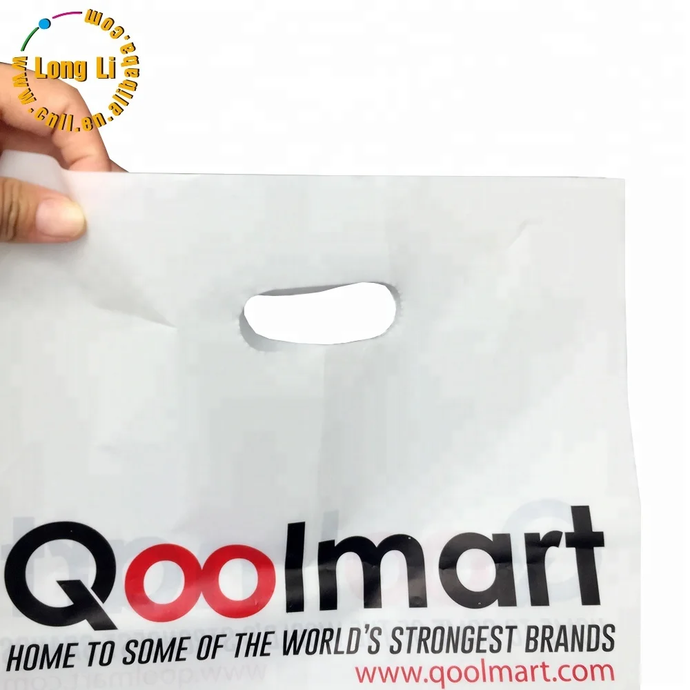 HDPE/ LDPE Die Cut Patch Handle plastic shopping retail merchandise PE bag