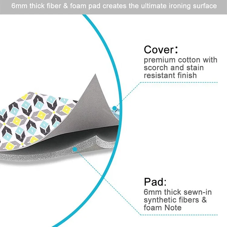 18x49 Smart Ironing Board Cover Scorch and Fireproof Resistant Wide Ironing Board for Smart Use