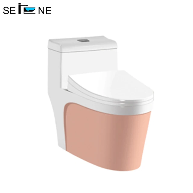 P-trap washdown floor mounting bathroom wc pink color ceramic toilet