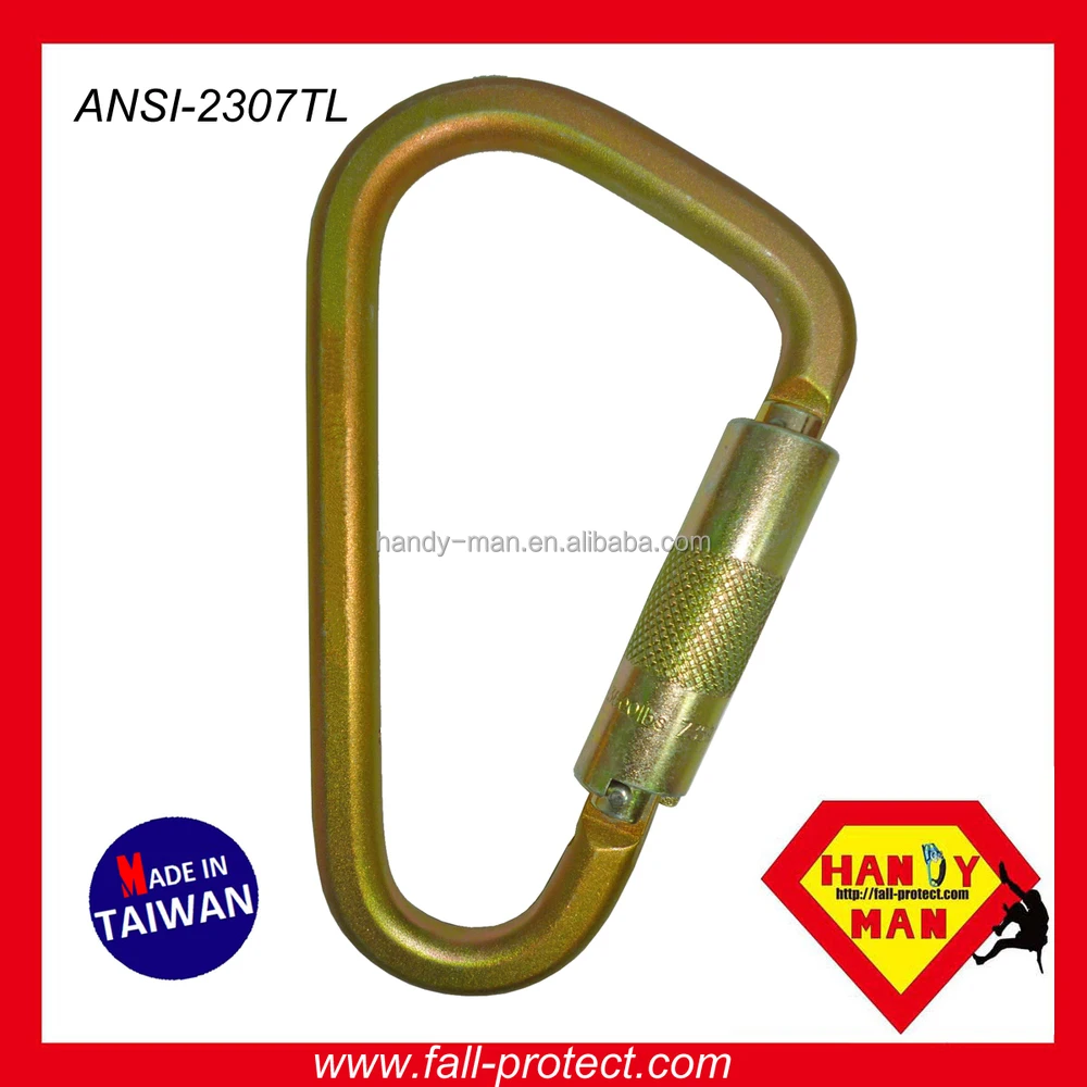 Steel D Type Large Carabiner Screw Gate Industrial work place Hook