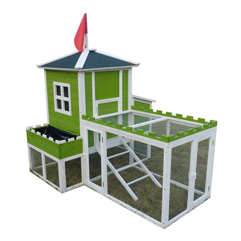 With tray and run wood chicken coop sales