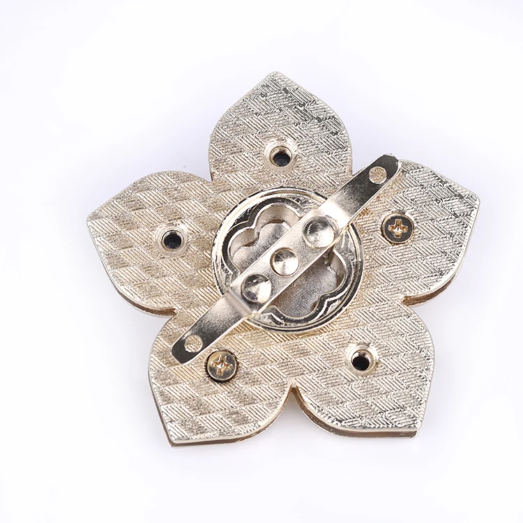 Wholesale Fashion Flower Design Girls Bag Lock Metal Leather Bag Making Accessories