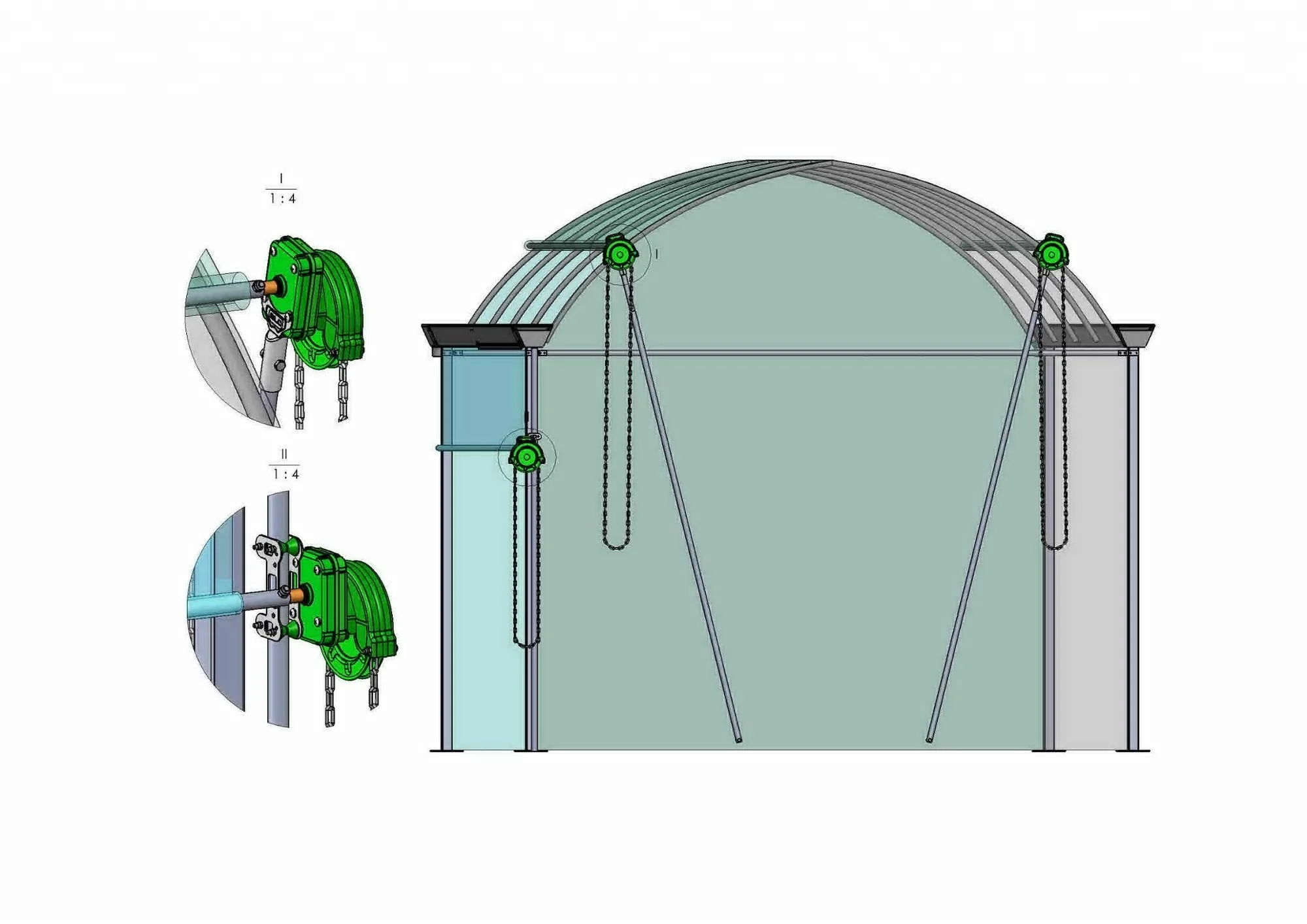 High Side Manual Roll Up Winder SLC-S802