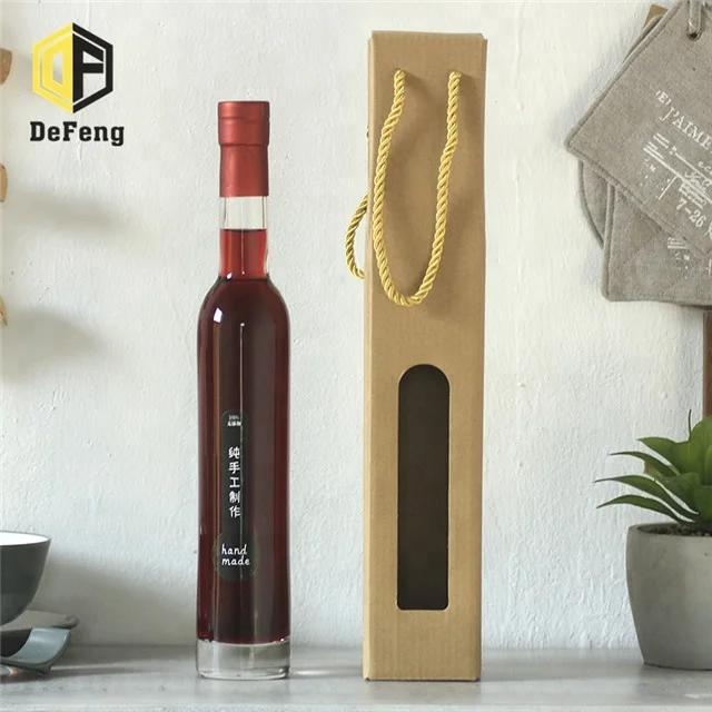 375ml 500ml Clear and tall ice wine glass bottle fruit vinegar glass bottle