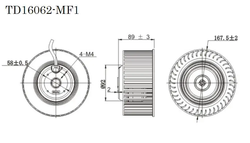 Пластиковая крыльчатка 160x89 EC DC, прямой изогнутый центробежный вентилятор на продажу