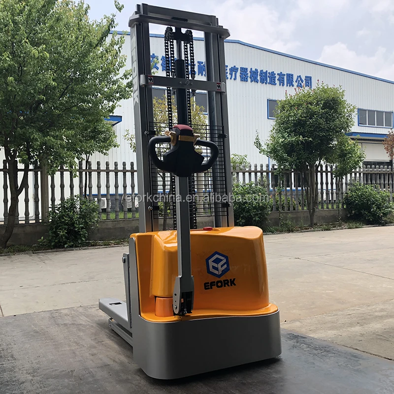 
Mini Walking Type Electric Lithium Battery Powered Pallet Stacker Forklift 