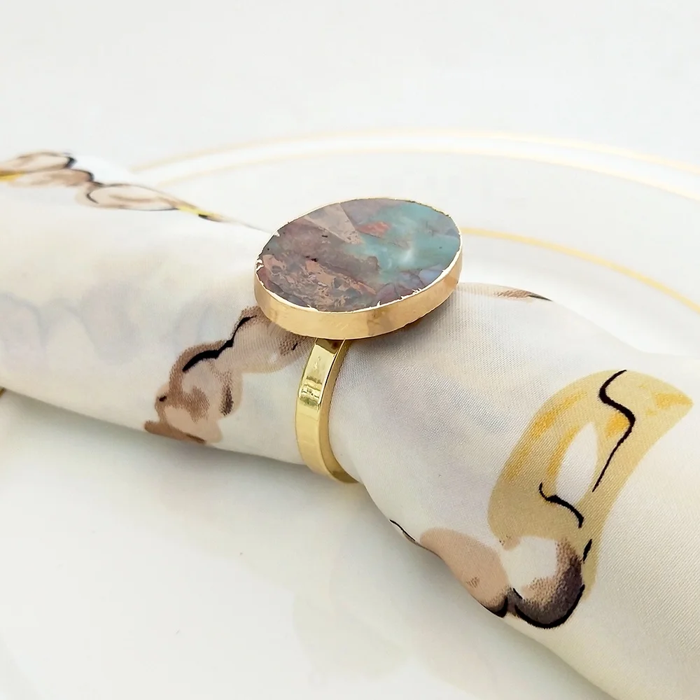 elegant agate napkin rings for table decoration