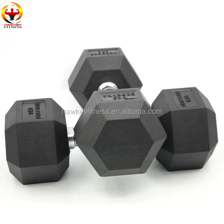 
Custom Hammer Strength Gym Rubber Hex Dumbbell Set 