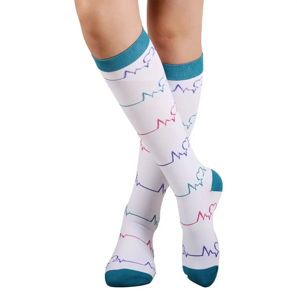 Athletic Sport Sock Custom 20-30mmhg Sport Medical Running Cycling Stocking Men Cheap Knee High Socks For Girls Compression Sock