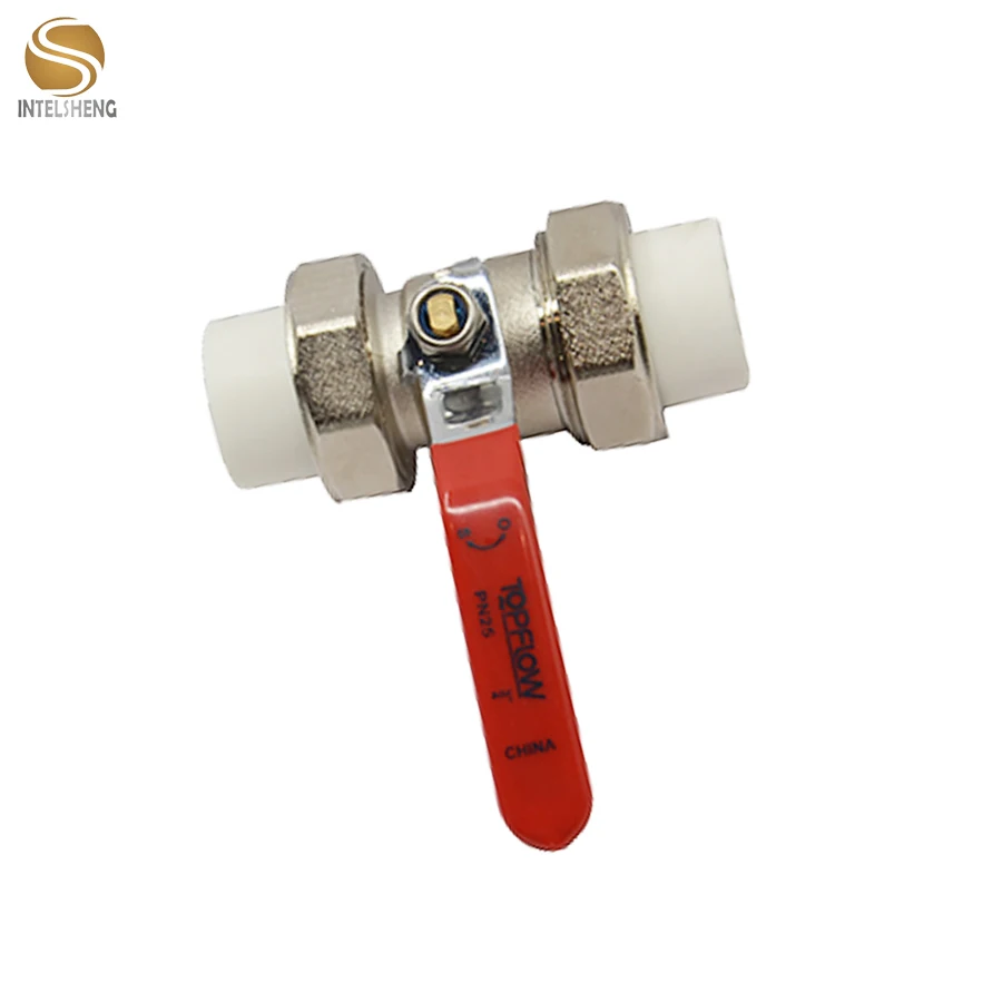 hot selling double ppr brass angle  ball valve