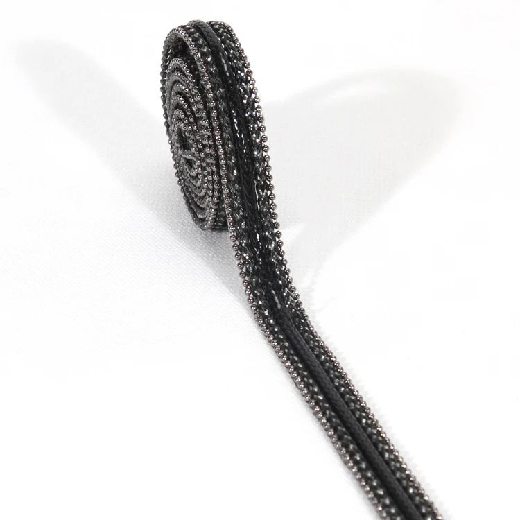 
Wholesale Black Accessories Plastic Beaded HotFix Transfer Trim with Accessories Beads Chain 