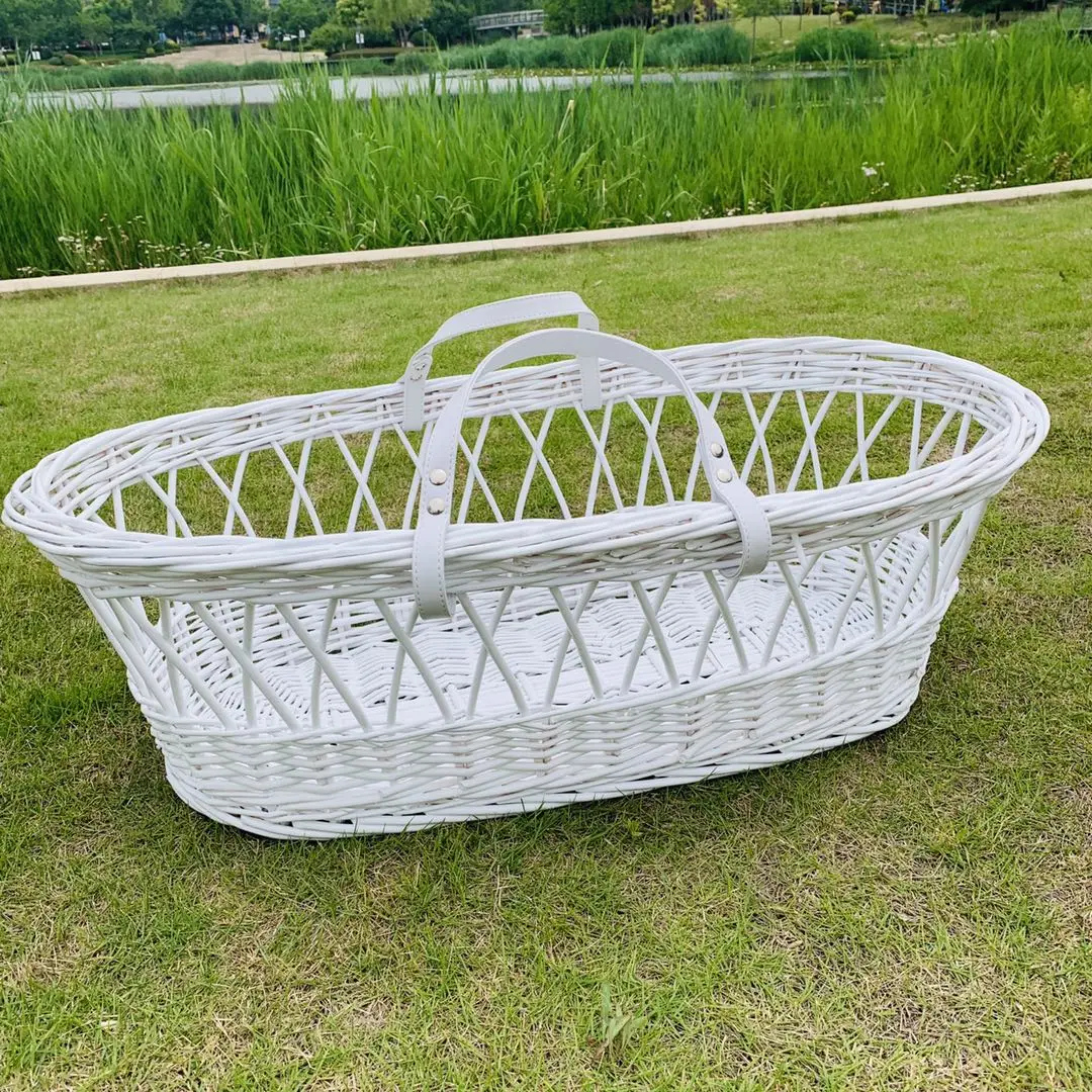 
handmade newborn infant sleep basket baby bed wicker moses basket 