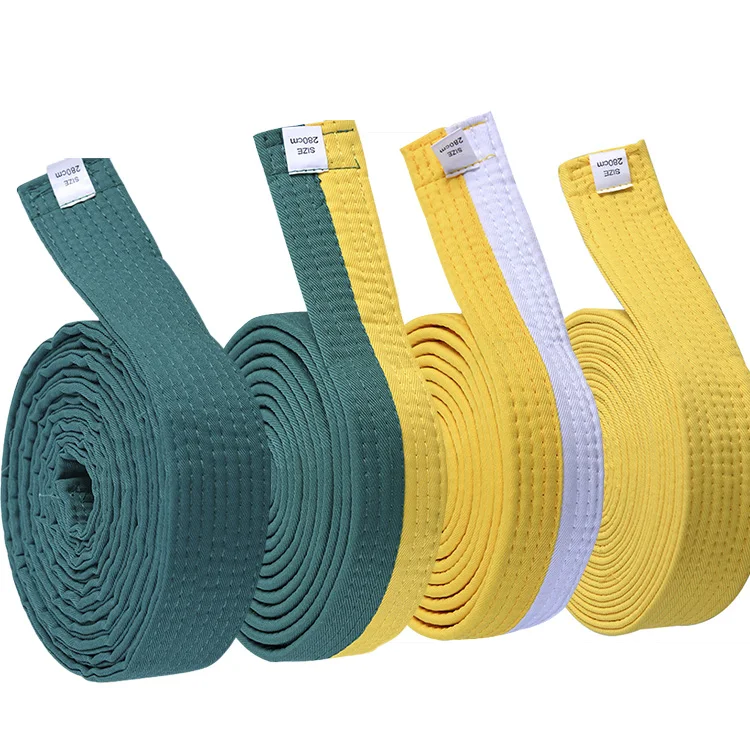 Wholesale sale multicolor 100% cotton bjj judo karate rank belt karate black belts