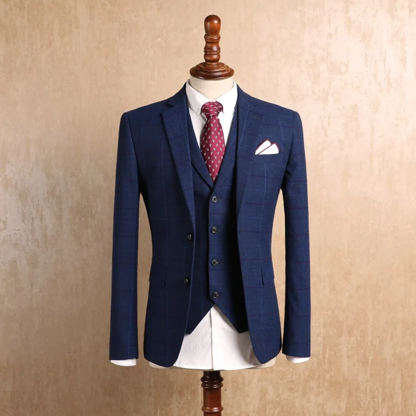 latest custom 2 piece formal men business slim suit coat pant design men 3 piece wedding suits red designer suit for wedding