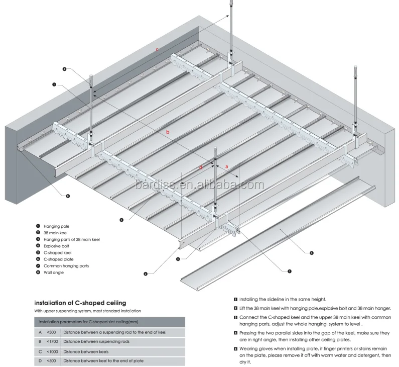 BARDISS strip aluminum ceiling ,C-shaped ceiling BDS-S001