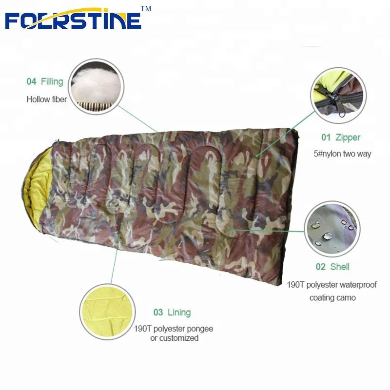 Путешествия Отдых на природе Водонепроницаемый легкий 3 сезона полостная волокнистая военные носимых Военный Спальный Мешок Шелковый спальный мешок