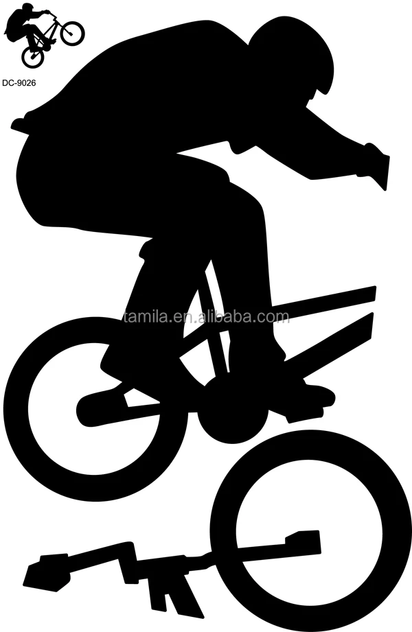 Kids bicycle sport theme boy wall sticker design for home decal