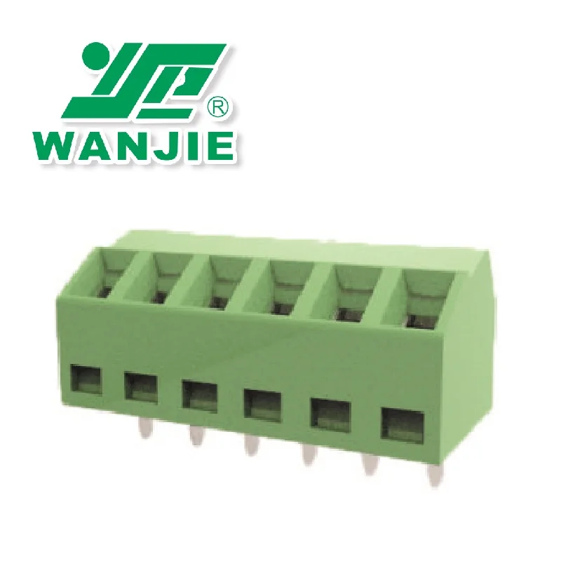 WANJIE на 45 градусов фиксированный печатной платы Клеммная колодка Разъем с 3,5 мм/3,81 мм шаг (XD350-3.5/XD381-3.81)