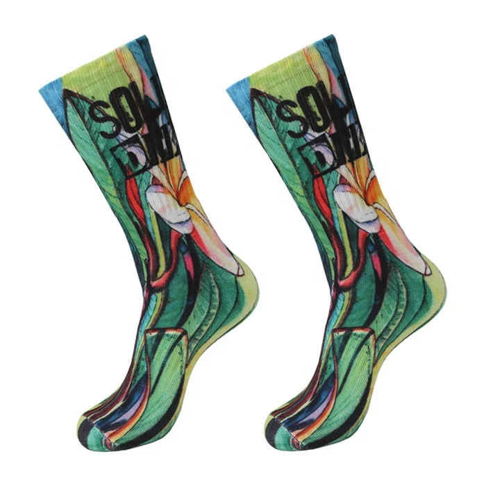 Custom printed skateboard teen blank sublimation novelty cute men tube socks