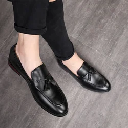 SS0451 Men business pu leather shoes 2019 latest British style pointed toe man fashion slip on casual loafer shoes