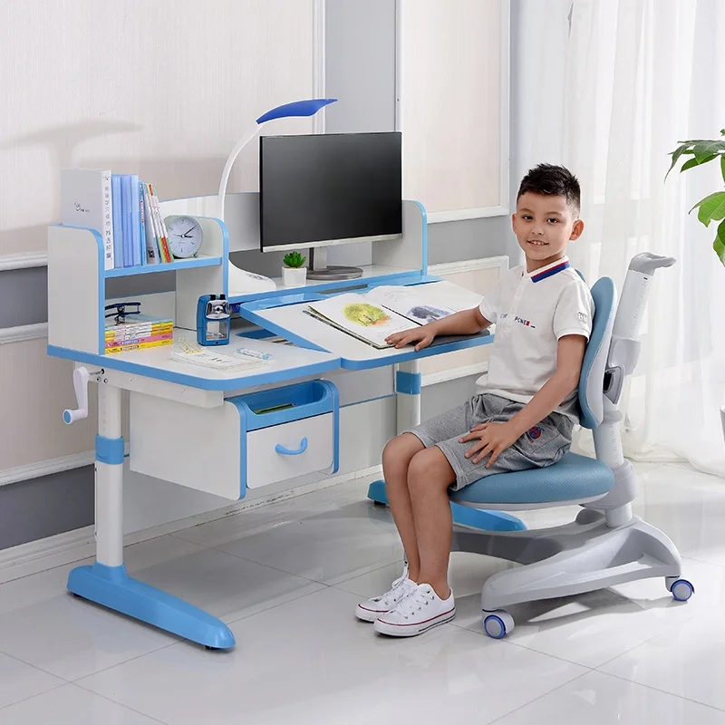 New Model and design adjustable ergonomic 3-18 years old reading table kids study desk table and chair kids desk for children