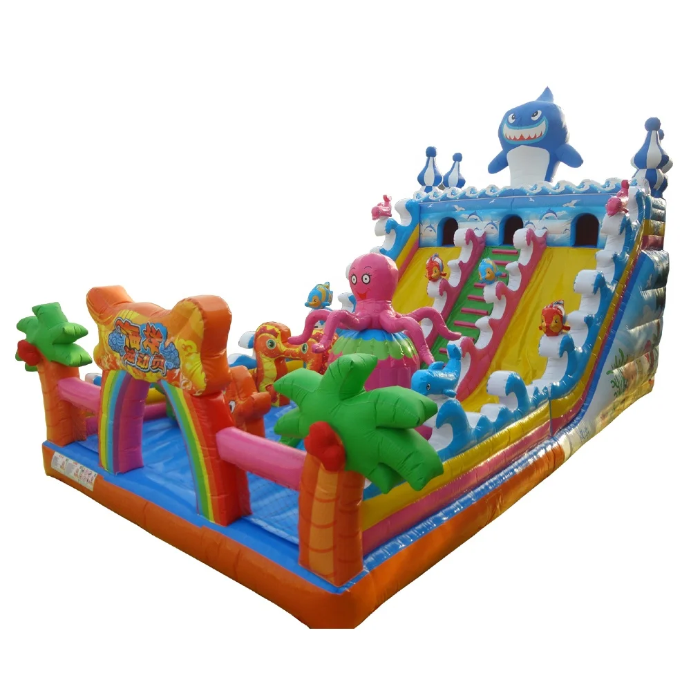 Commercial Large Ocean Jumping Bounce Castle Inflatable Bouncer Slides Inflatable Trampoline PVC