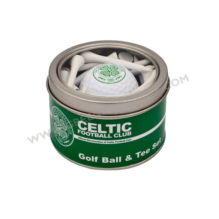 Natural color metal tin box with golf tees special golf gift set