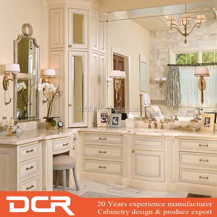 European Modern Bathroom Pvc Cabinet Vanities Set Cabinet With Ceramic Sink Mirror Vanity Set