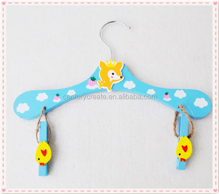 cartoon wood clothes hanger stand Laundry wooden clothespin