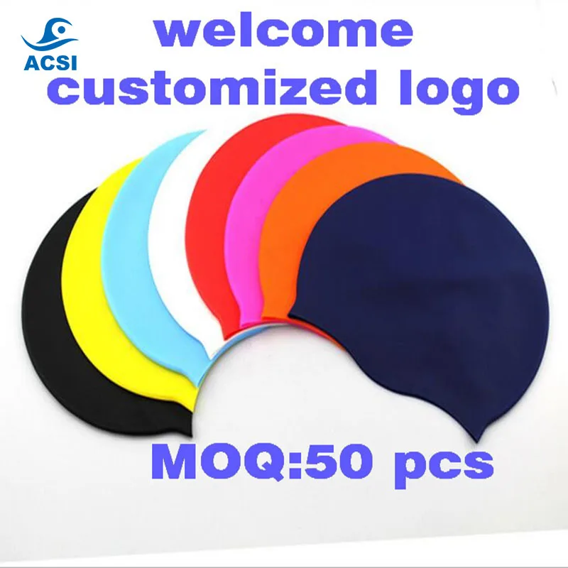 Простая силиконовая шапочка для плавания, шапочка для плавания с индивидуальным логотипом