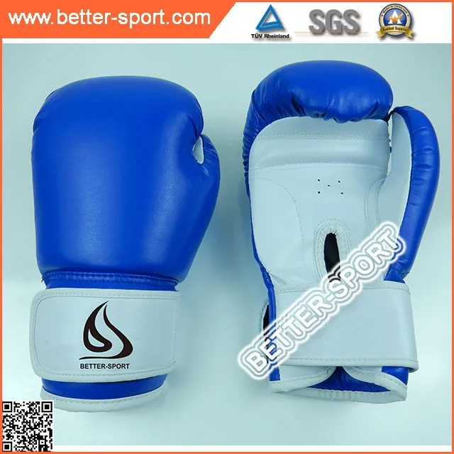 pu material red blue white color leather boxing gloves
