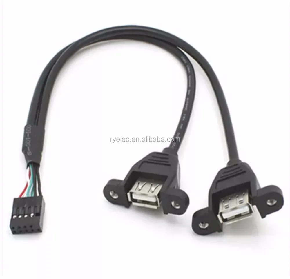 Dupont два материнская плата USB 9pin USB2.0 женский двойной USB встроенный специальный кабель