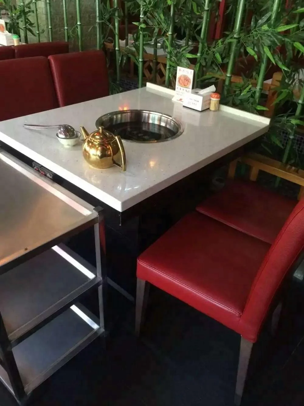 
Hot pot table Chinese restaurant sets custom made required for sale 