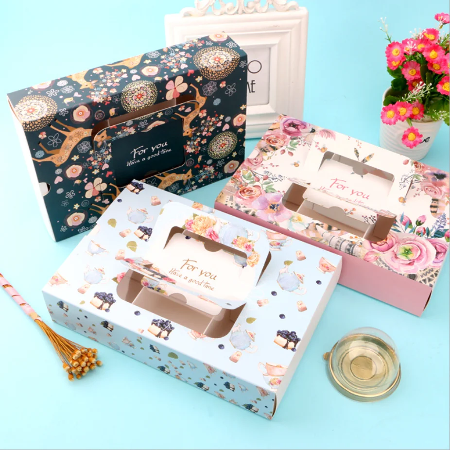 4-6 разделителей для яиц, Подарочная коробка, декоративный чизкейк, Луна, торт, кекс, бумажная коробка с ручкой, ящик, коробка