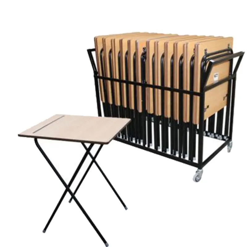 Skid leg folding exam desk for school