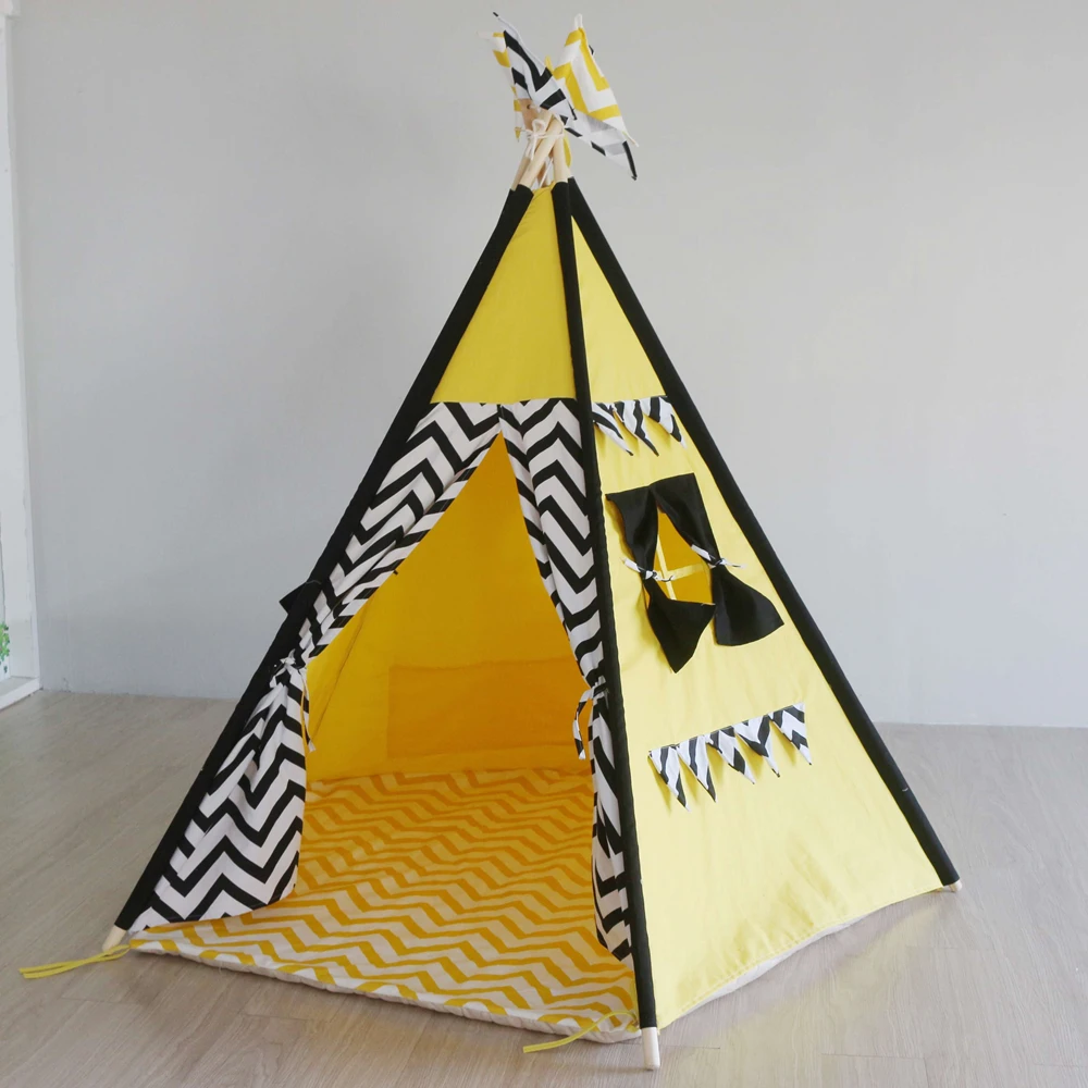 
Kids Teepee Toy Tent with Playing Mat 