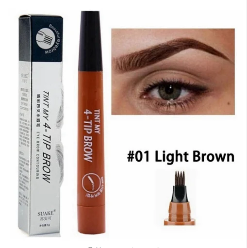 
wholesale women fashion 4 fork liquid waterproof eyebrow tattoo pencil 