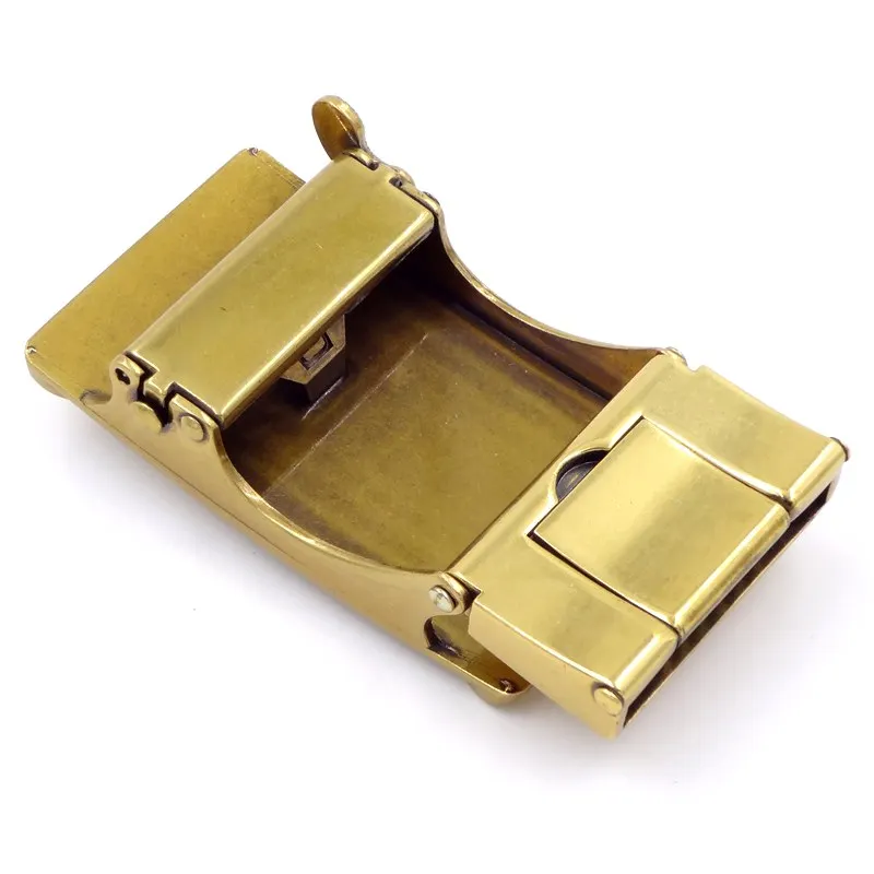 35mm top quality alloy old antique brass 3D embossed dragon logo easy clip removable automatic belt buckles