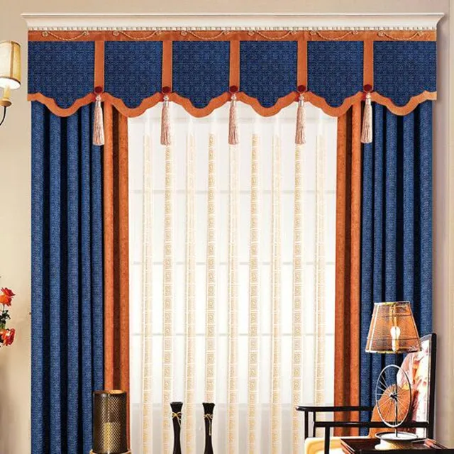 Insulate Heat and Cold Fashionable Design Grommet Top with Valance and Sheer Hight Quality Chenille Jacquard Curtain Fabric