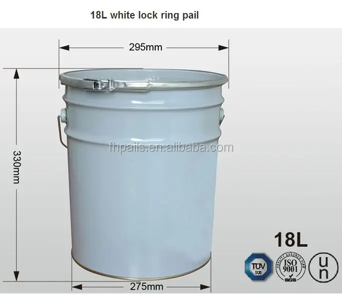 
18L square tin paint pails/drums with metal handle in low price for chemical packing 