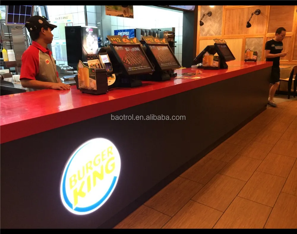 Потрясающие красные рестораны, барные стойки beight для заказа фаст-фуда KFC