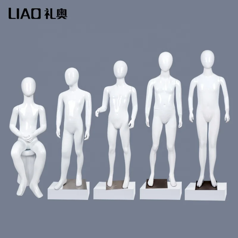 
girl and boy Egg head children full body mannequin with stand 