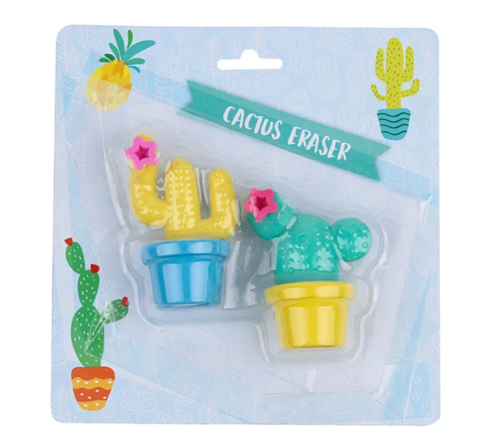 Licheng EB417 3D Eraser, Custom Cool Cactus Rubber Pencil Eraser